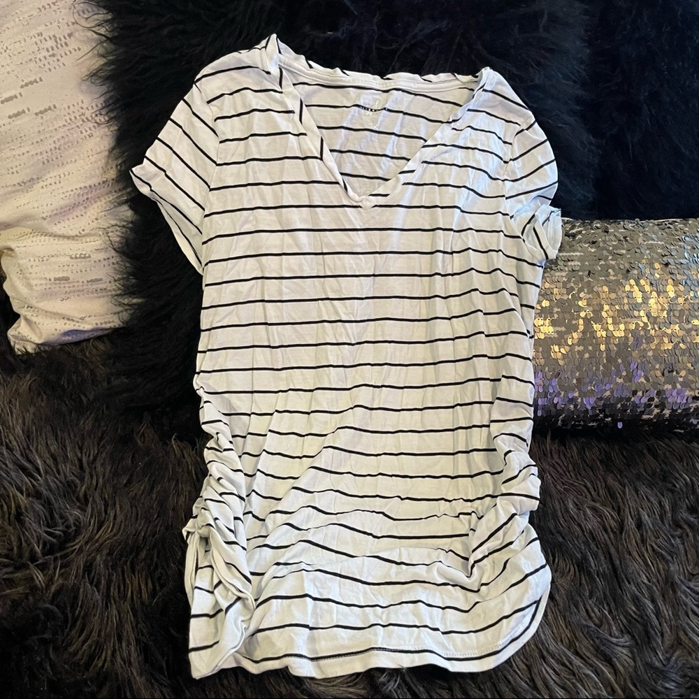 Black & white striped Maternity tee